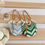 KYLETHOMASW  -  Hollow Knitted Women's Korean Shoulder Bag High Quality Vacation Beach Woven Tote Shopper Bag for Lady New Female Handbags