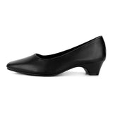 KYLETHOMASW  -  Women Pumps Square Toe Low Kitten Heel Soft PU Leather Slip On Minimalist Elegant Office Commute Casual Ladies Daily Work Shoes