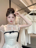 KYLETHOMASW  -  Summer Kawaii New Two Piece Set Women Chiffon Blouse+sleeveless Strap Dress Female Casual Lolita Japanese Princess Suit