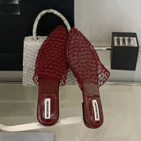 KYLETHOMASW  -  Fashion Pointed Toe Ladies Flats Slippers Female Footwear Sandals Shoes Summer Beach Slides Flats Slippers Shoes For Women Mules