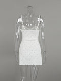 KYLETHOMASW  -  Printing Female Pajama Spaghetti Strap Sleepwear Backless Nightgown Sleeveless Nightie Mini Dress Casual Home Clothes