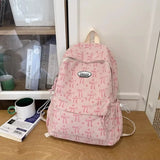 KYLETHOMASW  -  Bow Print Bag School Students Mochila High Capaci Mochilas Mujer Lightweight Backpack Bolsas Feminina Corduroy Bags for Woman