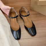 KYLETHOMASW  -  Summer Polka Dot Cover Toe Women Sandals Comfort Shallow Buckle Strap Shoes Elegant Low Heel Dress Sandalias Mujer