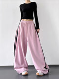 KYLETHOMASW  -  Y2K Vintage Striped Sweatpants Women Harajuku Japanese Oversize Baggy Pants Retro High Waist Loose Casual Streetwear Trousers