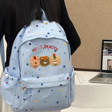 KYLETHOMASW  -  Sweet Star Cartoon Bear Luxury Design Backpack Y2k Aesthetic Fashion Women Schoolbags Casual Kawaii Girls Backpacks for Students