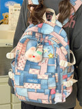 KYLETHOMASW  -  Japanese Harajuku Vintage Girl Schoolbag Casual All-match Denim Mini Backpacks Niche Personality Design Bags