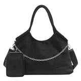 Kylethomasw Large Capacity Full Diamond Tote Crossbody Bag New Fashion Texture Handheld Female Shoulder Bag Personalized Crossbody Bag