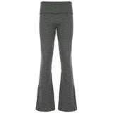 KYLETHOMASW  -  New Style Knitted Casual Pants Low-Waisted Slim-Fitting Boot-Cut Pants Autumn Winter Style Versatile Hot Girl Woolen Pants