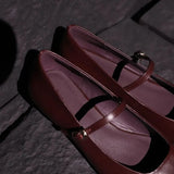 KYLETHOMASW  -  Summer Women's Genuine Leather Mary Jane Shoes Sandals Fashion Buckle with Square Toe Soft Bottom ladies Shoes