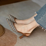 KYLETHOMASW  -  Pointed Toe Women's Sandals Elegant Slippers High Heels Shoes 2025 Summer Sexy Brand Slingback Shoes Dres Pumps Mujer De Slides