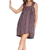 KYLETHOMASW  -  Womens French Vintage Floral Print Casual Loose Fit Strap Jumper Dress