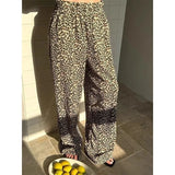 KYLETHOMASW  -  Baggy Leopard Print Pants Vintage Harajuku Oversized Casual Trousers Korean Fashion Wide Leg Elastic Waist Aesthetic