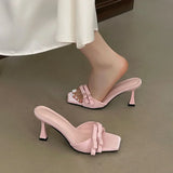 KYLETHOMASW  -  Fashion Butterfly-Knot Women High Heels Pumps Shoes New In Summer Spring Female Slip On Footwear Sexy Ladies Thin Heels Shoes