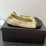 KYLETHOMASW  -  New Elegant Split-Toe Tabi Flats Women's Premium Soft Leather Bow Knot Soft Sole Ballet Shoes Versatile Daily Date Shoes