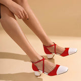 KYLETHOMASW  -  Ladies Pumps 2025 Sweet Toe 4.5cm Heels Patent Leather Buckle Big Size Date Summer Red C2234