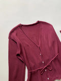 KYLETHOMASW  -  2025 Minimalist Angora Red Knitted Cardigan Jacket Women Coat Sunscreen Shirt Tops