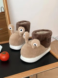 KYLETHOMASW  -  Cute Snail Cotton Home Slippers For Men Women Winter Funny Slippers For Couples Home Shoes Plush Indoor Household Slippers