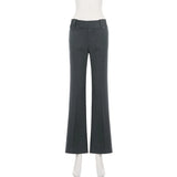 KYLETHOMASW  -  Retro Commuter Suit Flared Pants Two Button Design Low Waist Slim Fit Women's Pants Elegant Comfortable Pants Female Clothing