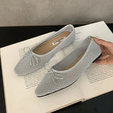 KYLETHOMASW  -  Luxury Footwear Mesh Ladies Flats Slip On Shoes Female Shallow Fashion Butterfly-Knot Women Ballet Flats Dance Shoes New 2025