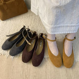 KYLETHOMASW  -  Brand Autumn Women Flat Shoes Ladies Round Toe Mary Jane Shoes Soft Sole Shallow Slip On Ballerinas Shoe Dree Shoes Mule