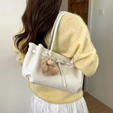 KYLETHOMASW  -  Korean Style Minimalist Solid Color Single Shoulder Crossbody Bag Women Large Capacity Fashionable Texture Handheld Tote Bag...