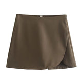 KYLETHOMASW  -  Black Mini Skirt Skort Women High Waist Skirts Brown Sexy Cute Summer Shorts For Woman Kawaii Wrap Skirt With Shorts Pink