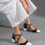 KYLETHOMASW  -  Ladies Pumps 2025 Sweet Toe 4.5cm Heels Patent Leather Buckle Big Size Date Summer Red C2234