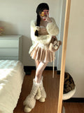 KYLTHOMASW  -  Women Y2k Coquette 2000s Aesthetic Ballet Core Rave Birthday Gyaru Outfits 2 Piece Set Camisole + Night Club Mini Pleated Skirts