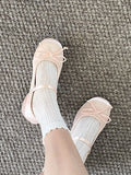 KYLETHOMASW  -  Retro Mary Jane Shoes Bow Knot Thick Heel Chunky Sole Fashionable Korean Style Women's Summer Shoes round Toe Slip-On