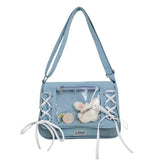 KYLETHOMASW  -  Dot Print Crossbady Bag Flap Transparent Sac Femme New Lace-up Bow Bolso Sqaure Bolsos De Mujer Underarm  Bags for Woman