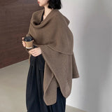 KYLETHOMASW  -  Spring Summer Women's Knitted Thin Scarf Poncho Elegant Wraps Bascis Cloak Stylish Tops