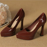 KYLETHOMASW  -  High Heels Women's Spring Autumn Waterproof Table High Heel Pumps Women's Pointed Toes Thin Heels Bridesmaid Work Shoes Women
