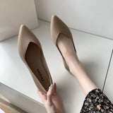 Kylethomasw Black Office Shoes for Women 2024 Normal Leather Casual Ladies Summer Footwear Low Heel Elegant Pointed Toe Young on Sale Y2k