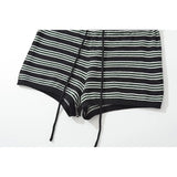 KYLETHOMASW  -  Vintage Striped Knit Shorts Women Drawstring Low Waist Casual Summer Wear