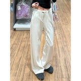 KYLETHOMASW  -  Casual Classic Beige Loose Floor Pant Korean Japanese Spring Autumn Soft Sticky Hanging Straight Leg Pants Fashion Commuter Pant