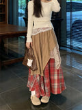 KYLETHOMASW  -   Winter Thicken Women A-Line Skirts Daily New Slim Lace All Match Chic Vintage Hollow Out Streetwear High Waist Loose