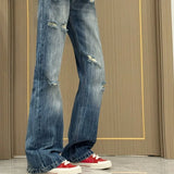 KYLETHOMASW  -  Denim Pants Women Streetwear Blue Holes Spring Autumn Y2k Pantalones De Mujer Korean Fashion Vintage Trousers