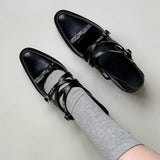 KYLETHOMASW  -  Roman Style Pointed Toe Ladies Shoes 2025 Fashion Mid Heels Rivet Women Single Shoes Elegant Versatile Casual Women Shoes