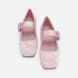 KYLETHOMASW  -  Designer Silk Embroidery Ballerinas Woman Pig Toe Flats Shoes Ladies Belt Buckle Silky Mary Janes Wedding Brides Ballets Loafers