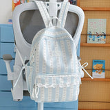 KYLETHOMASW  -  School Student Mochila Dot Bow Stripe Bag Commuter Mochilas Mujer High Capaci Backpacks Lace Backpack Sweet Bolsas Feminina