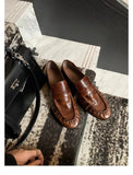KYLETHOMASW  -  Fashion Pleated Design Women's Loafers Comfort Low-Heel Flats for Women Elegant Leather PU Autumn Casual Shoes Zapatos De Mujer