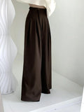 KYLETHOMASW  -  Early New Product Retro Temperament Drawstring Design Sense High Waist Hanging Sense Casual Mopping Pants Wide Leg Pants