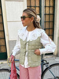 KYLETHOMASW  -  Women Y2K Tie Front Quilted Vest Plaid Floral V Neck Cropped Padded Gilet Coquette Sleeveless Jacket Going Out Top