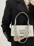 KYLETHOMASW  -  Heart Chain Tote Hand Bag Crossbady Bolsos Mujer 2025 New Simple All-match Sac Femme Small Square Bolso Teenage Girls Bolsas