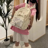 KYLETHOMASW  -  Bear Bone Lace Mochila Spice Girl Backpack High Capacity Bag Original Commuter Mochilas Mujer Y2k Harajuku Bags for Woman