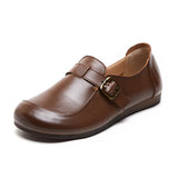 KYLETHOMASW  -  Leather Shoes for Women Spring/autumn New Soft Soled and Soft Faced Mom Pumps Retro Anti Slip and Breathable Leather Shoes Women