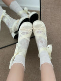KYLETHOMASW  -  Women's Fashion Thick Bottom Heightening Sweet  Knot Single Shoes Summer New Style Versatile with Skirts Mary J...