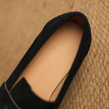 KYLETHOMASW  -  Kid Suede Penny Loafers Women Handmade Autumn Winter Casual Shoes Ladies Leisure Slip-on Creeper Flats Brown Size 34-43