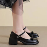 KYLETHOMASW  -  New Style Women Pumps Mary Janes Shoes Fashion Elegant Chunky Platform High Heels Women Shoes Bow Ankle Buckle Party Shoes