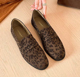 KYLETHOMASW  -  Retro Leopard Flats Women Round Toe Loafers Oxfords Shoes Ladies Comfy Slip In Moccasins Femme Walking Barefoot Sneakers